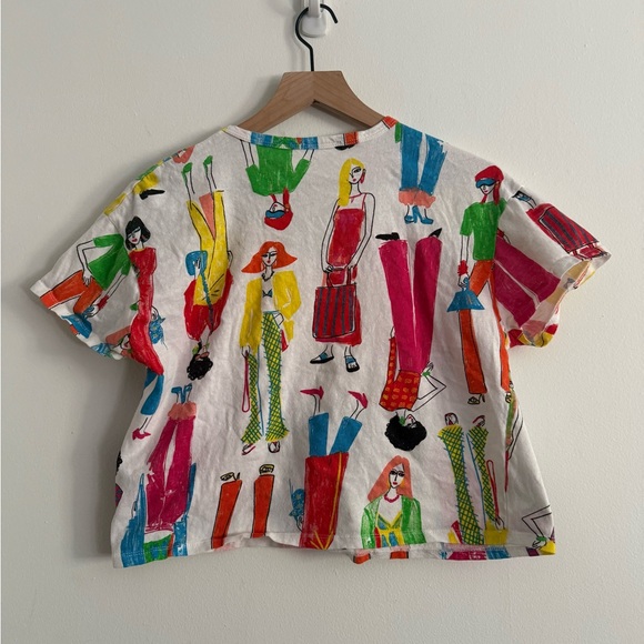 Zara Multicolor Graphic Women’s Tee 100% Cotton T-Shirt - Picture 6 of 7